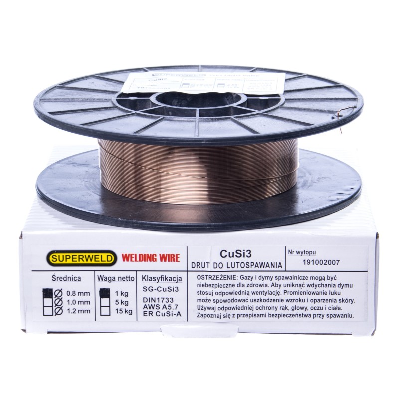 Drut do lutospawania CuSi3 0.8mm 1kg SUPERWELD
