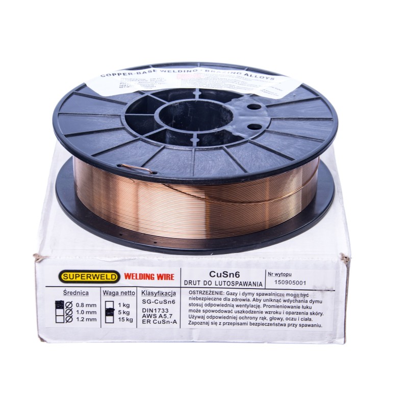 Drut spawalniczy MIG CuSn6 0,8 5kg SUPERWELD 