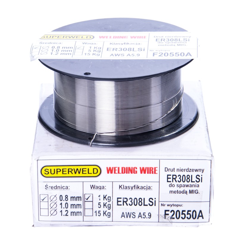 Drut do spawania stali nierdzewnej MAG 308LSi 0.8 mm 1kg SUPERWELD