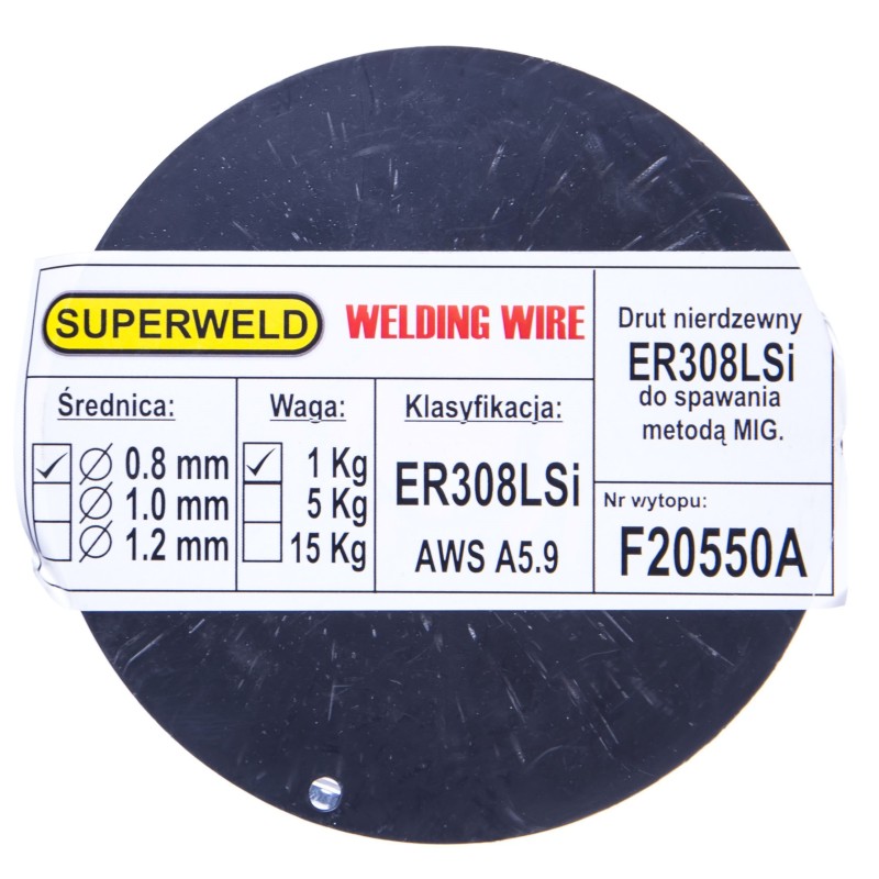 Drut do spawania stali nierdzewnej MAG 308LSi 0.8 mm 1kg SUPERWELD