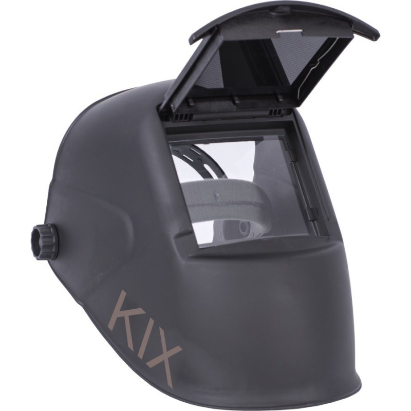 PRZYŁBICA SPAWALNICZA KIX 110X90 UCHYLNA SZYBKA CZARNA