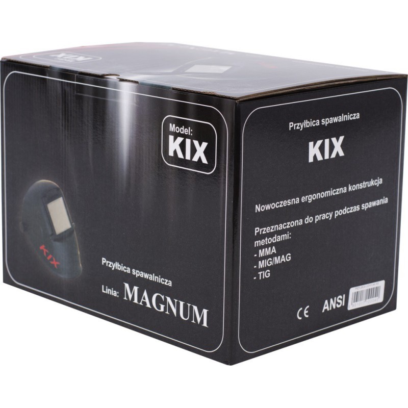 PRZYŁBICA SPAWALNICZA KIX 110X90 UCHYLNA SZYBKA CZARNA
