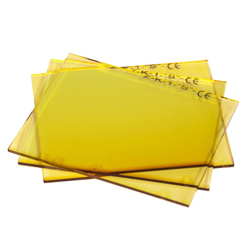 SZKŁO SPAWALNICZE ANTYODPRYSKOWE ZÓŁTE 100x80 MM