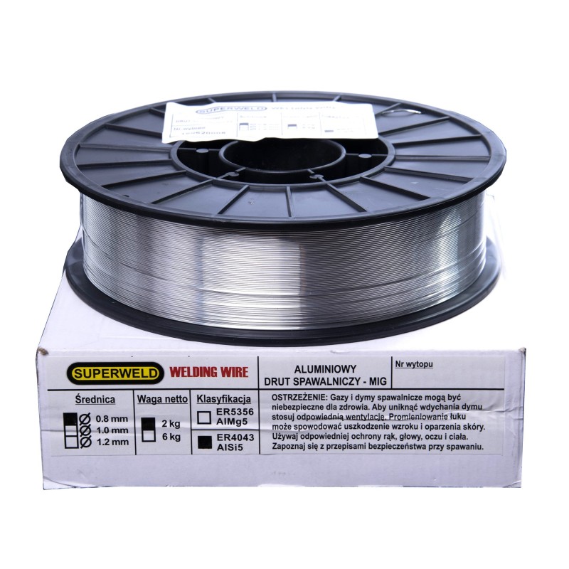  Drut spawalniczy MIG aluminiowy AlSi5 0,8mm 2kg SUPERWELD