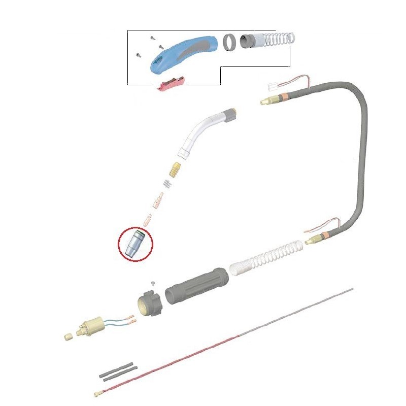 Dysza gazowa stożkowa łuska uchwytu MIG/MAG MB 25