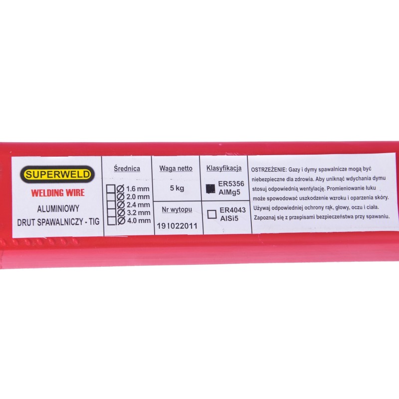 DRUT SPAWALNICZY TIG ALUMINIUM AlMg5 3.2 mm ER5356