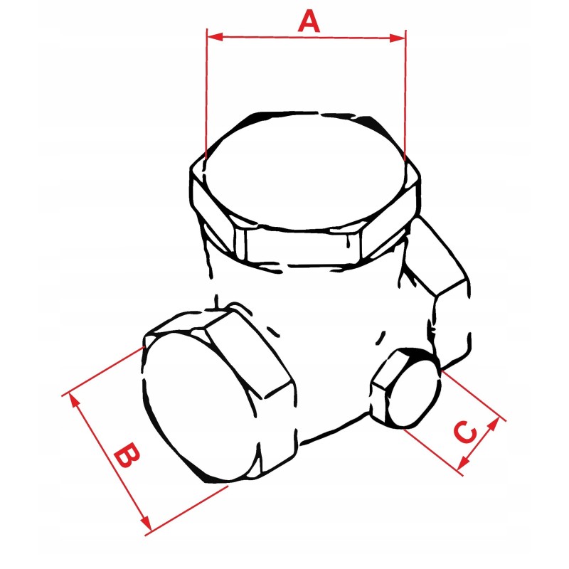 Zawór zwrotny kompresora 1/2"Z x 3/8"Z - lewy