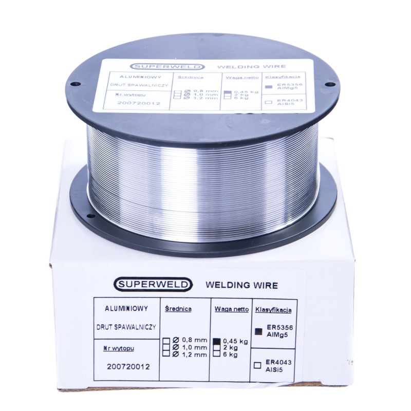 Drut spawalniczy MIG do aluminium 5356 AlMg5 0,8mm 0,5kg SUPERWELD