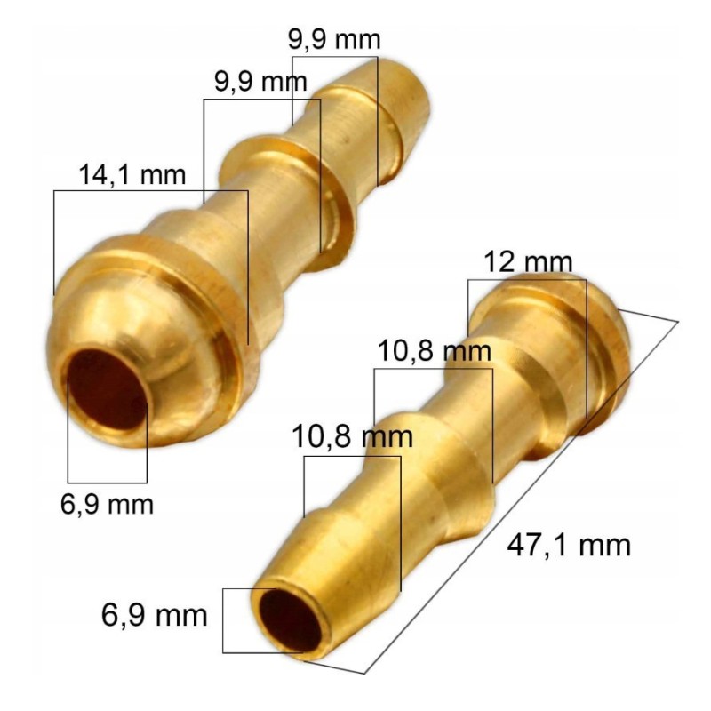 Króciec wylotowy reduktora acetylenowego na wąż 9