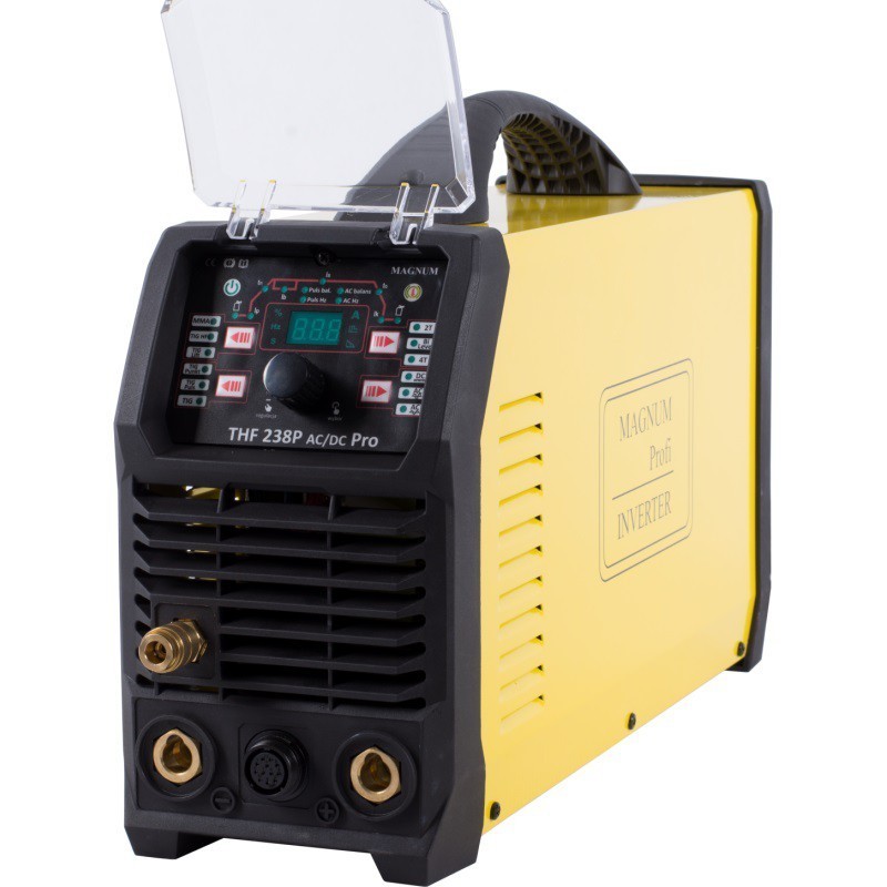 Spawarka inwertorowa TIG THF 238 AC/DC PRO MAGNUM w zestawie uchwyt TIG z regulacją prądu spawania w rękojeści