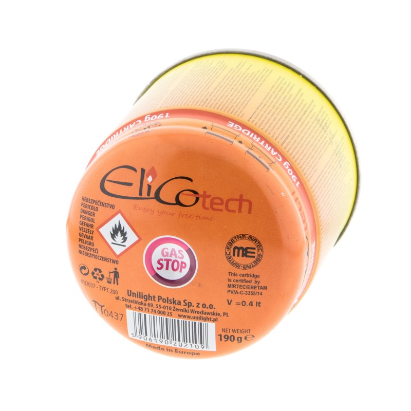 Kartusz gaz uniwersalny przebijany ElicoTech 190g propan-butan