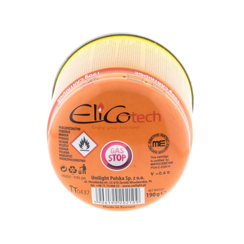 Kartusz gaz uniwersalny przebijany ElicoTech 190g propan-butan