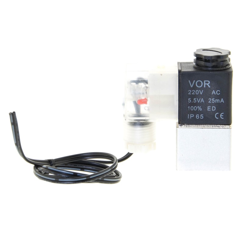 Elektrozawór 230V AC z wtykiem LED EZ+WTYK - 1/8"