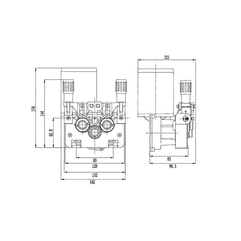 Podajnik drutu 4-rolkowy 24V DC lewy Magnum 4x4 do MIG 500EWDP