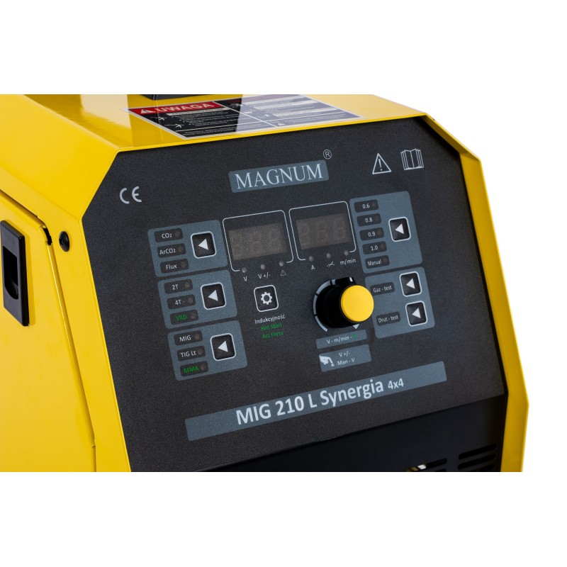 Spawarka inwertorowa Magnum MIG 210L Synergia 4x4 200A/60% MMA MB15/3m