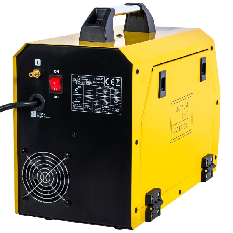 Spawarka inwertorowa Magnum MIG 210L Synergia 4x4 200A/60% MMA MB15/3m