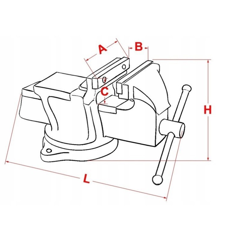 Imadło obrotowe ślusarskie MAGNUM ITO-125-SWIH
