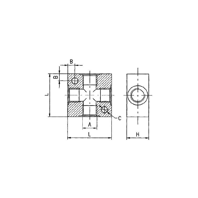 Czwórnik pneumatyczny kostka 1/4" WWWW