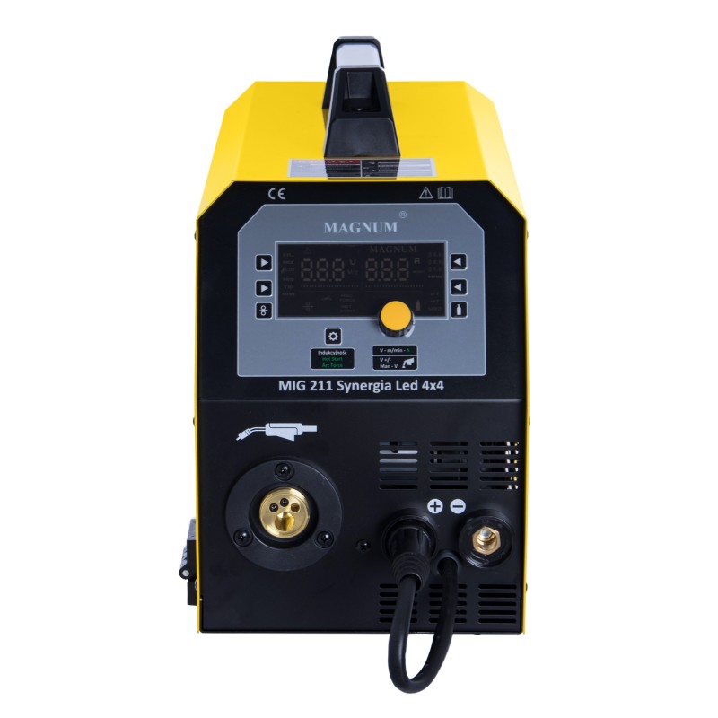 Spawarka inwerterowa MAGNUM MIG 211 Synergia LED podajnik 4X4 200A/60%