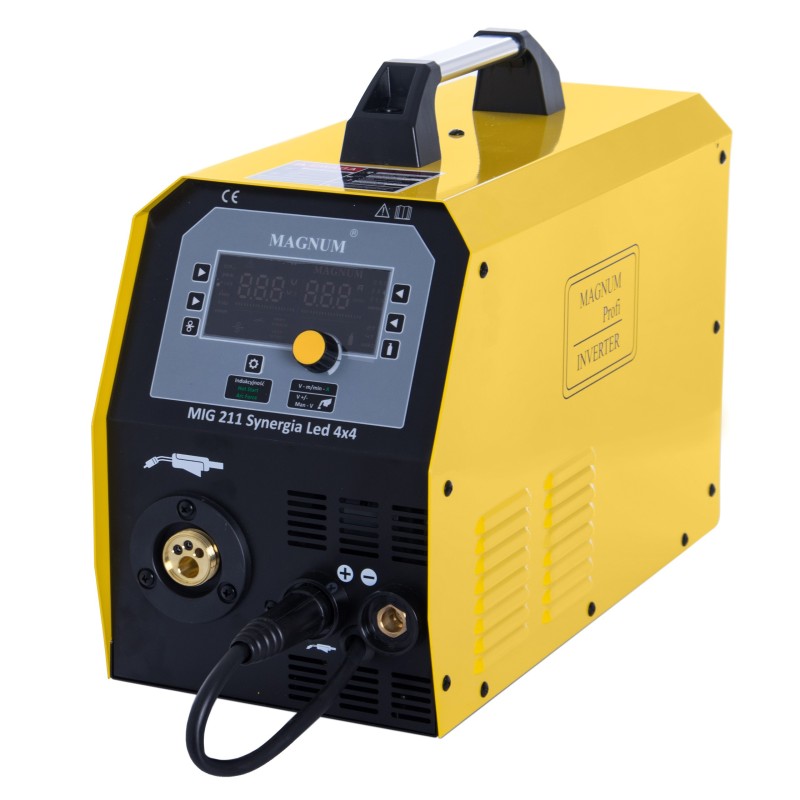 Spawarka inwerterowa MAGNUM MIG 211 Synergia LED podajnik 4X4 200A/60%