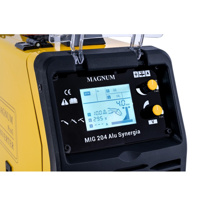 Kompaktowy półautomat spawalniczy MAGNUM MIG 204 ALU SYNERGIA 230V 200/60%