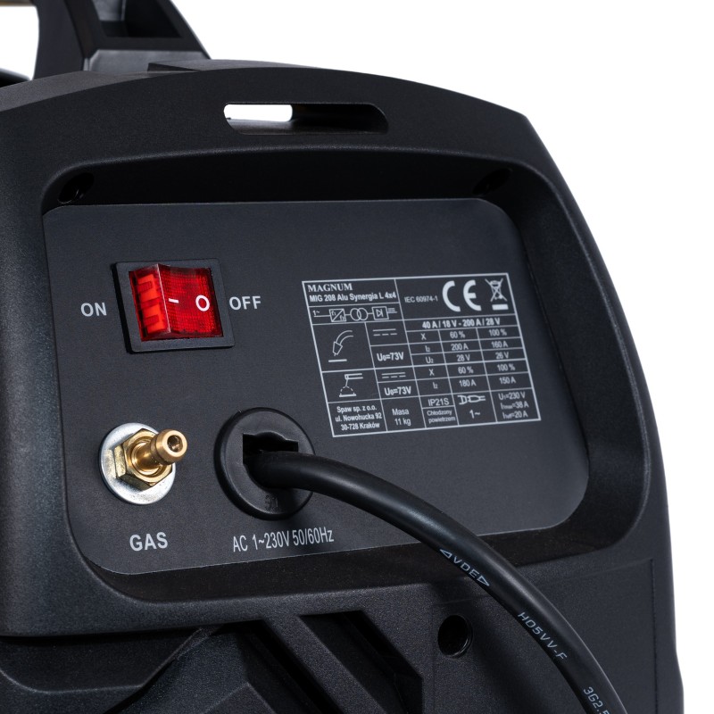 Półautomat spawalniczy MAGNUM MIG 208 ALU SYNERGIA  4x4 230V 200/60% 