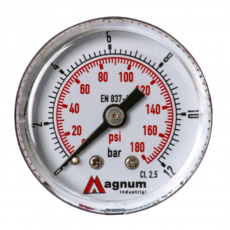 MANOMETR 40 MM 0-12 BAR Z PRZYŁĄCZEM TYLNYM G1/8"