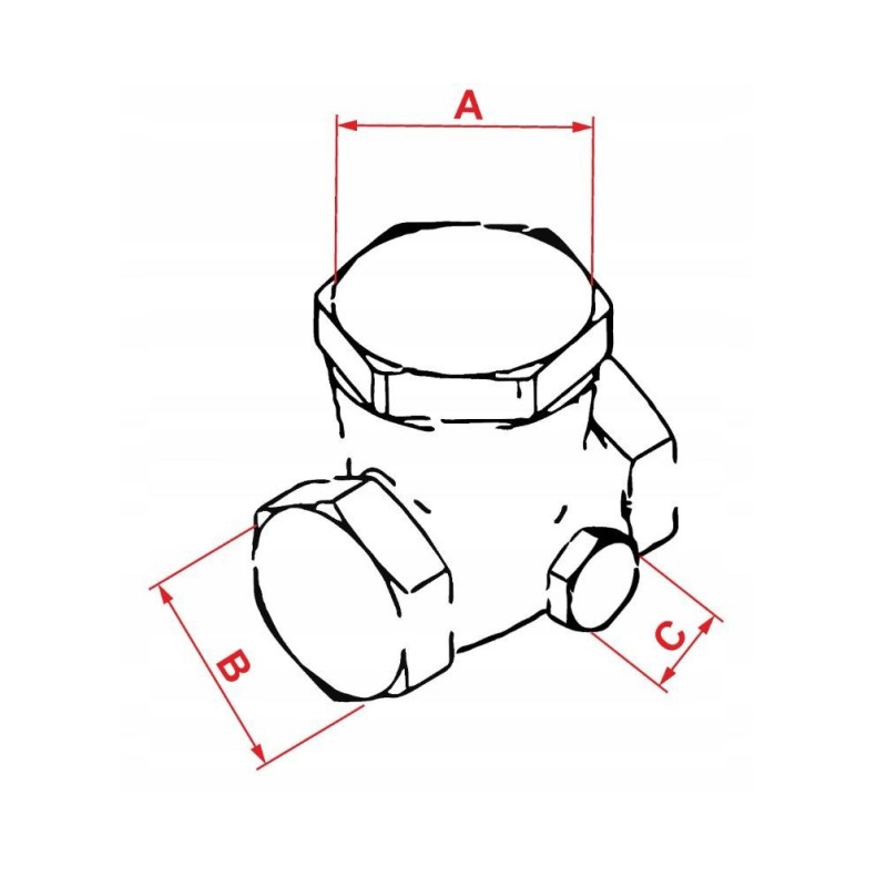 Zawór zwrotny kompresora 3/8"Z x M14X1.5 Z - prawy odp. m10x1