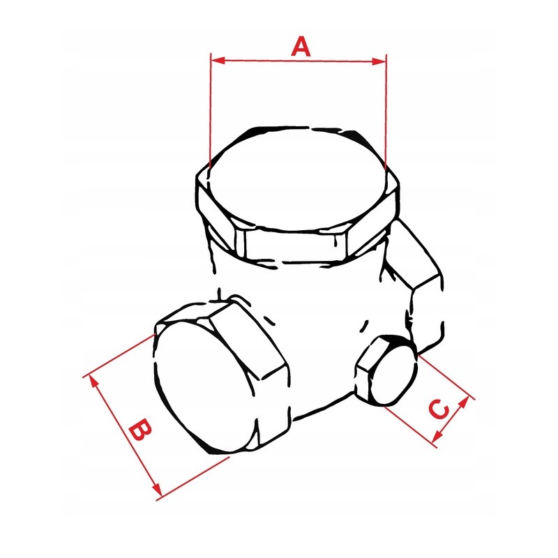 Zawór zwrotny kompresora 3/4"Z x D14 - prawy