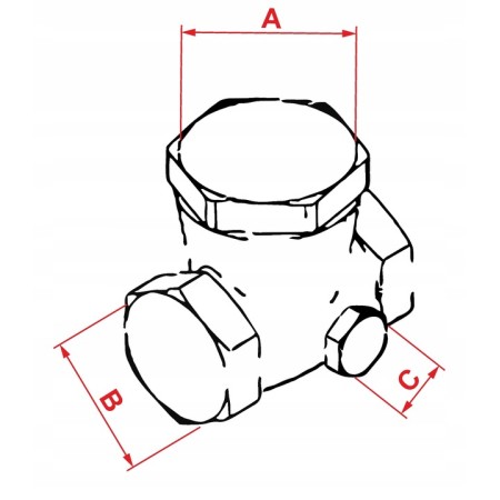 Zawór zwrotny kompresora 1/2"Z x D10 - prawy