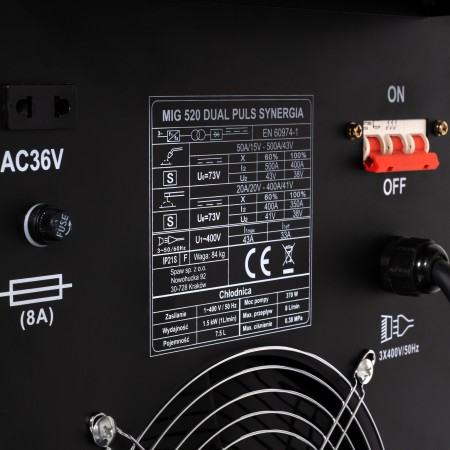 PÓŁAUTOMAT INWERTER MAGNUM MIG 520 DUAL PULS SYNERGIA LCD 500A podajnik LCD