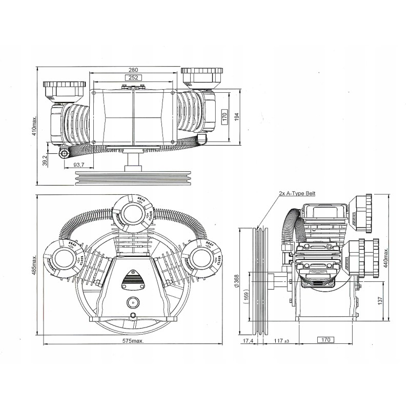 Pompa sprężarkowa MAGNUM LB 75-5.5