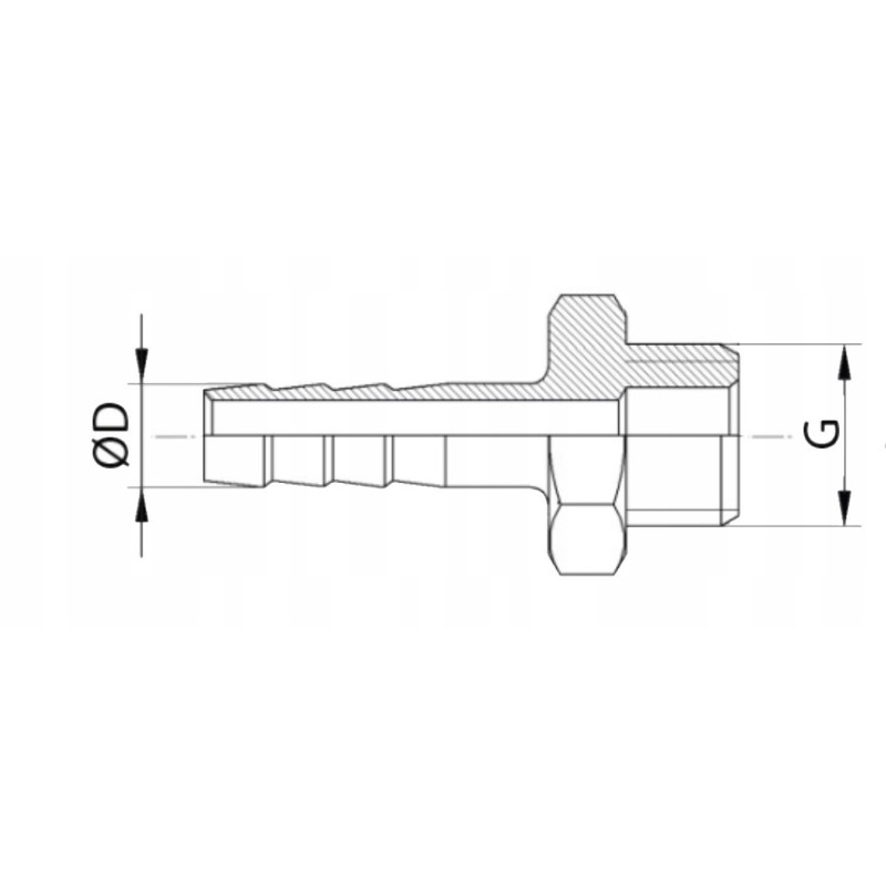 Złączka z króćcem do węża 8 mm i gwintem zewnętrznym 1/8"